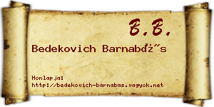Bedekovich Barnabás névjegykártya